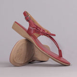 Spaghetti Strap Sandal in Red