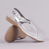 Spaghetti Strap Sandal in Silver