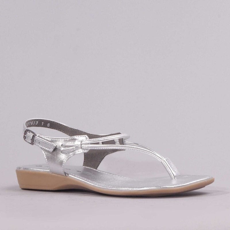 Spaghetti Strap Sandal in Silver