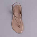 Spaghetti Strap Sandal in Stone