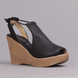 Froggie Lace-up Wedge in Black