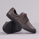 Boys Lace-up School Shoe in Brown