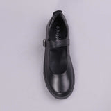 Girls School Shoe with Buckle in Black
