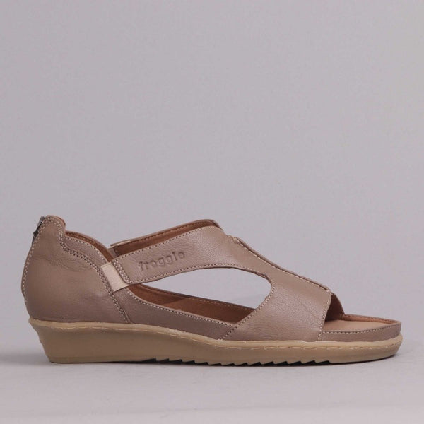 T-bar Sandal with Removable Footbed in Stone 
