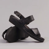 2-Strap Sandal with Removable Footbed in Black - 11639