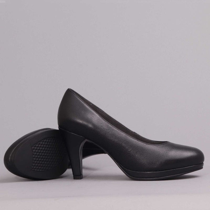 High Heel Court Shoe in Black- 11790