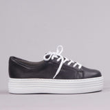 Platform Sneaker in Black - 12025