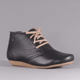 Lace-up Ankle Boot in Black