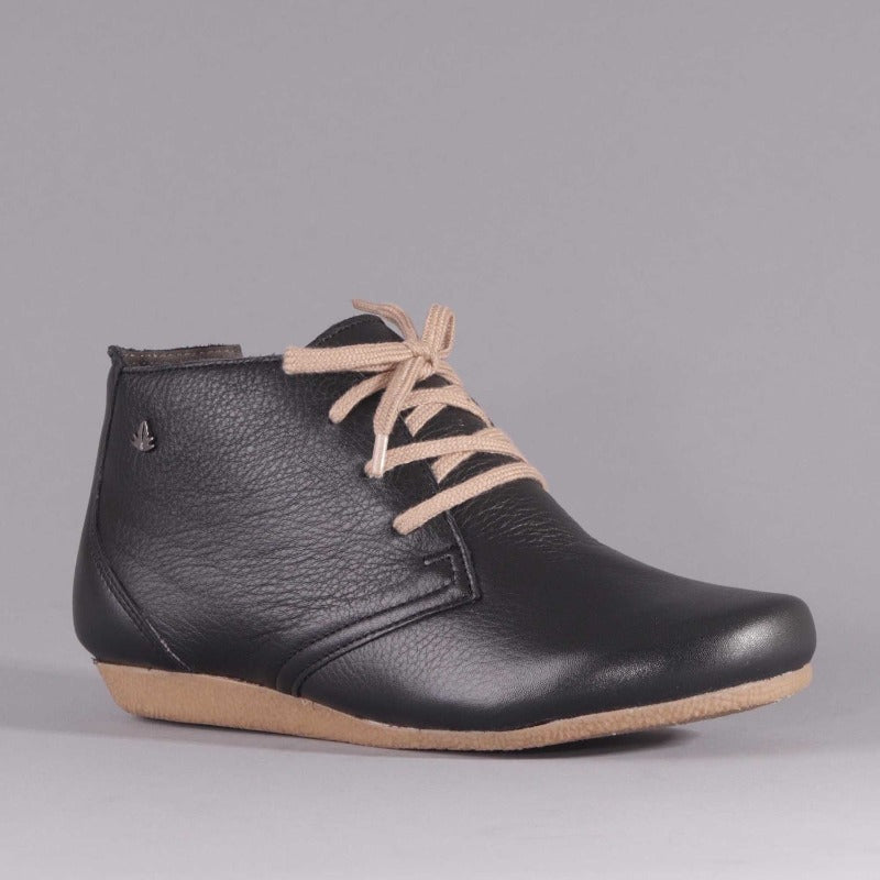 Lace-up Ankle Boot in Black