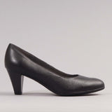 Mid Heel Court Shoe in Black - 12045