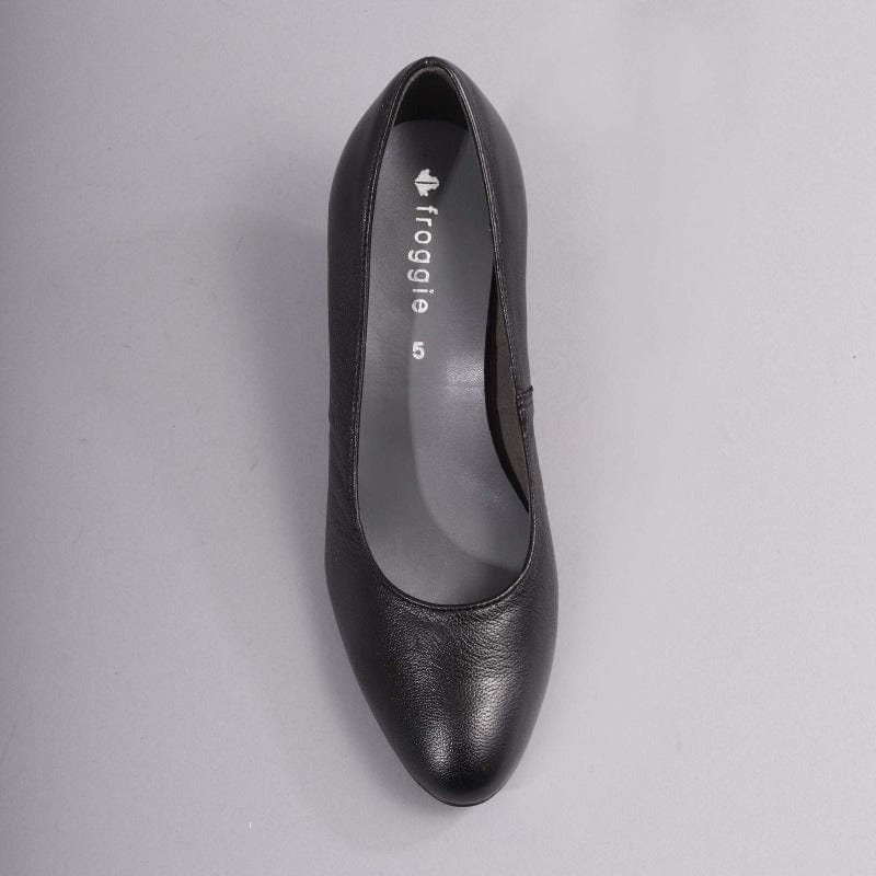 Mid Heel Court Shoe in Black - 12045