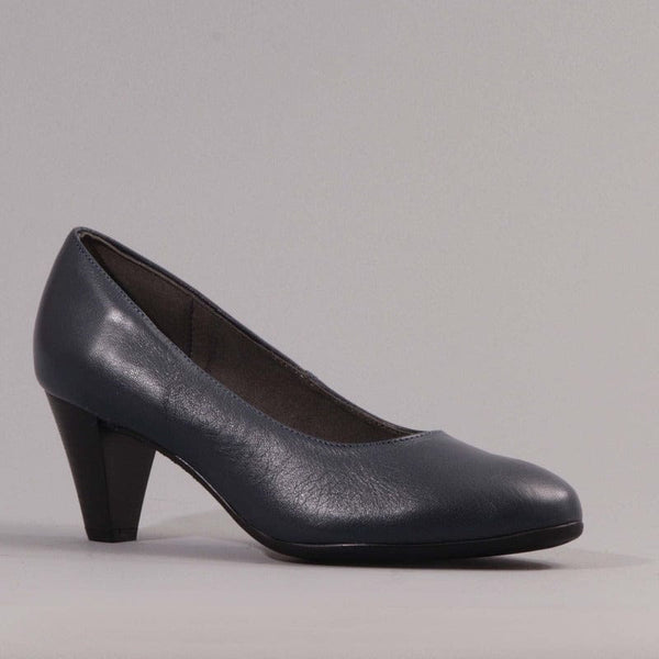 Mid Heel Court Shoe in  Navy - 12045