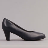 Mid Heel Court Shoe in  Navy - 12045