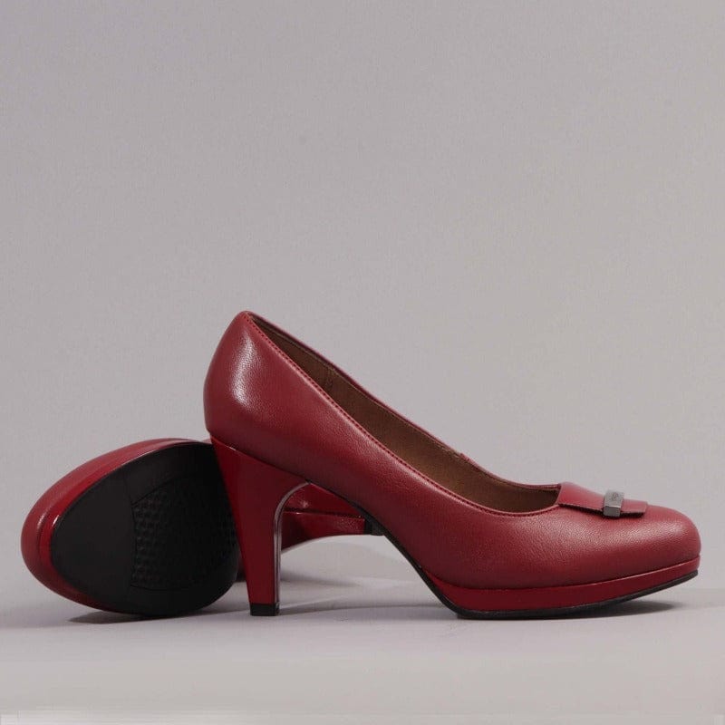 High Heel Court Shoe in Red