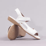 Wider Fit Slingback Flat Sandal in White