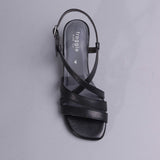 Wider Fit Mid heel Slingback Sandal in Black