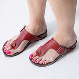 Unlined Sandal in Red