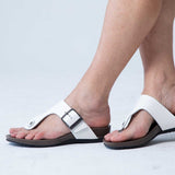 Unlined Sandal in White