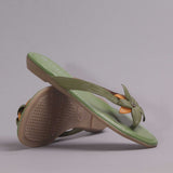Flower Thong Sandals in Kiwi