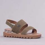 Double-band Slingback Sandal in Forest