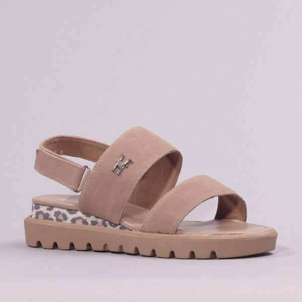 Double-band Slingback Sandal in Stone