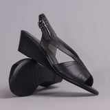 Slingback Wedge Sandal in Black