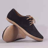 Men's Lace-up Shoe with Removable Footbed in Black - 12403