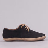 Men's Lace-up Shoe with Removable Footbed in Black - 12403
