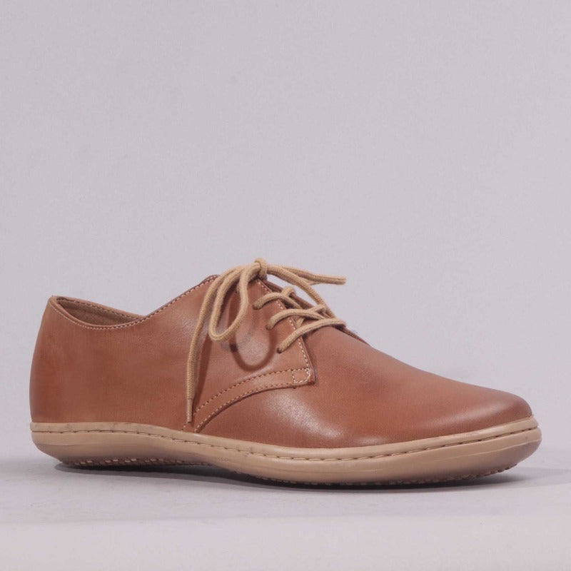 Men's Lace-up Shoe with Removable Footbed in Whisky - 12403