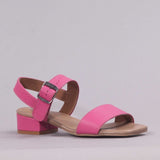 Low Heel Slingback Sandal in Hot Pink