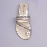 Diamanté Toe-loop Sandal in Gold