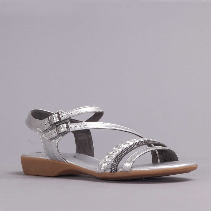 Strappy Sandal in Silver