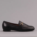 Closed Shoe with the Gold Trim in Black