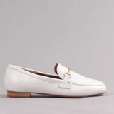 Closed Shoe with the Gold Trim in White