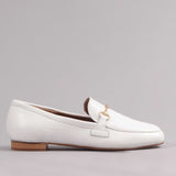 Froggie Closed Shoe with the Gold Trim in White