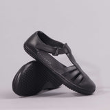 Girls School Sandal in Black