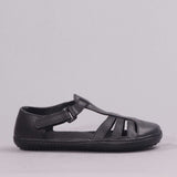 Girls School Sandal in Black
