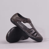 Girls School Sandal in Brown Sizes C28 - C35 - 7810