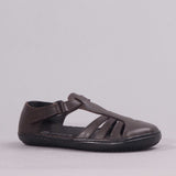 Girls School Sandal in Brown Sizes C28 - C35 - 7810