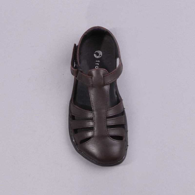 Girls School Sandal in Brown Sizes 28 - 35 - 7810 - Froggie Shoes
