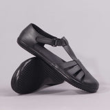Girls School Sandal in Black Sizes C36 - C43 - 7811