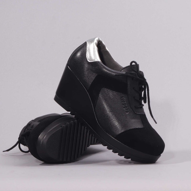 Wedge Sneaker in Black