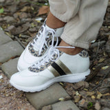 Lace-up Glam Sneakers in White Multi