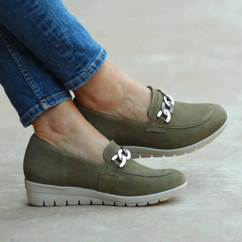 Loafer with Removable Footbed in Forest
