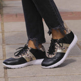 Lace-up Glam Sneakers in Black Multi