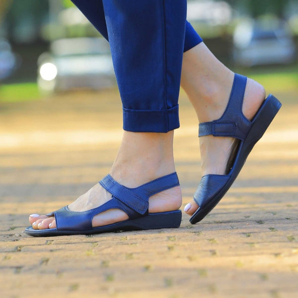 Wider Fit Slingback Flat Sandal in Navy
